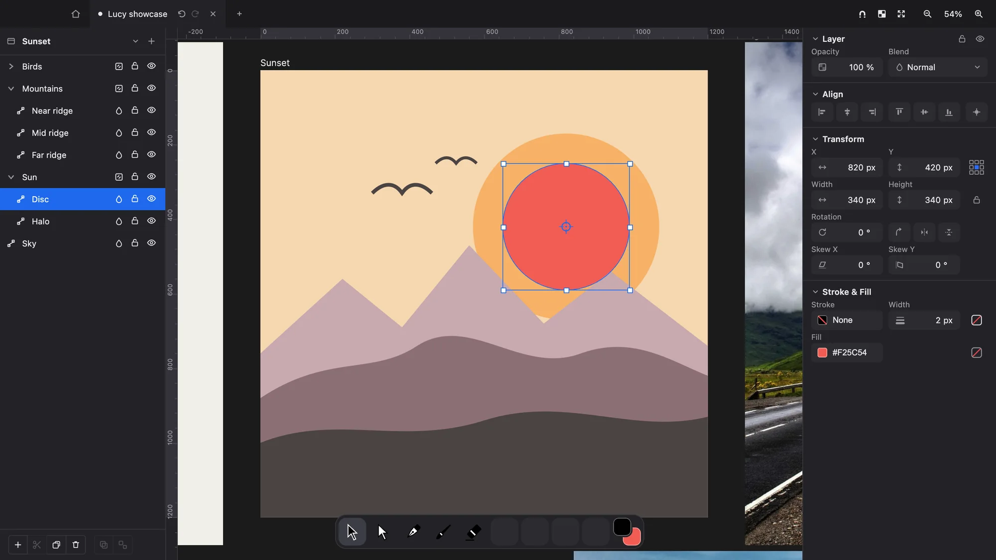 The Layers panel with nested groups